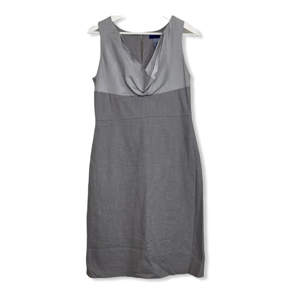 J. Crew Dresses & Skirts - J.Crew Silk/Cotton Cowl Neck Sheath Dress Grey 4